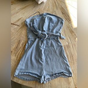 Denim Bow Romper